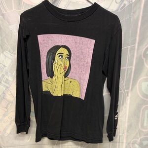 NOAH CYRUS TOUR Black Graphic Long Sleeve Shirt